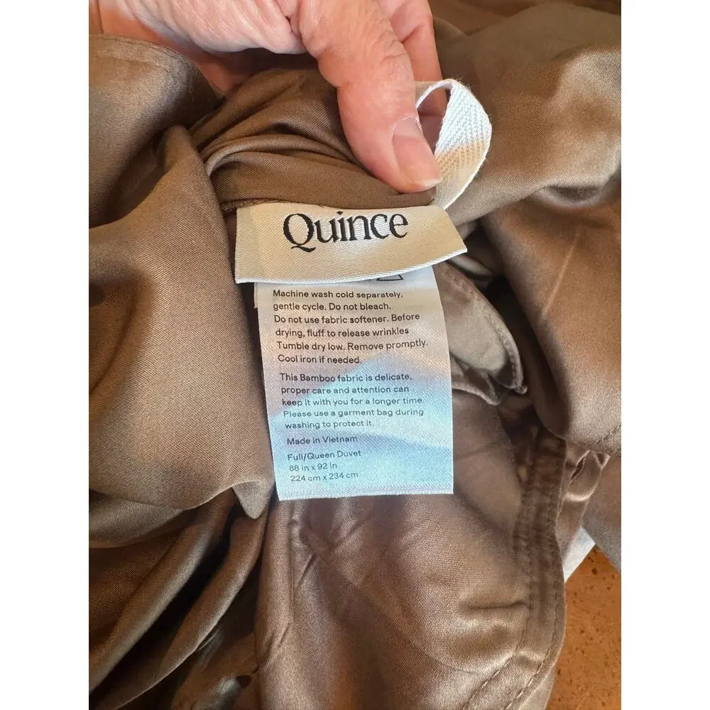 Quince Organic Bamboo Duvet Cover Set Walnut Full/Queen NWOT